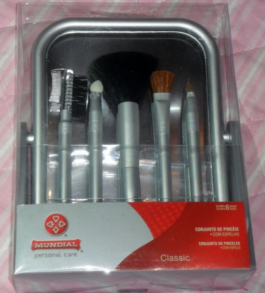 Conjunto de Pincéis com Espelho Dupla Face - Normal/Aumento