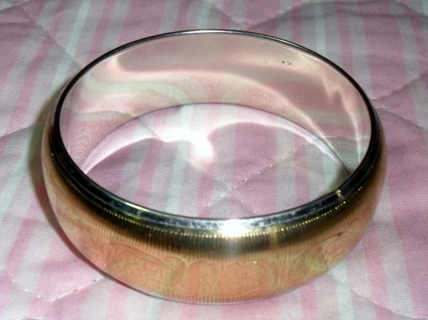 Pulseira Prata Interna/Dourada Externo